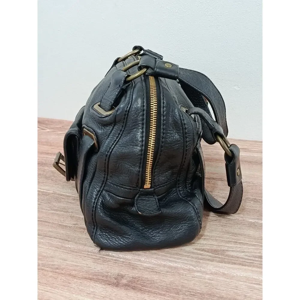 Michael Kors Buckle Satchel Shoulder Handbag Y2K Retro Purse Black